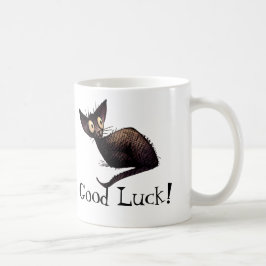 Good Luck Funny Lucky Black Cat Art Koffiemok