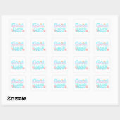 Good Luck Glossy Ocean Pastel Tekst Vierkante Sticker (Vel)