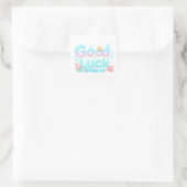 Good Luck Glossy Ocean Pastel Tekst Vierkante Sticker (Tas)