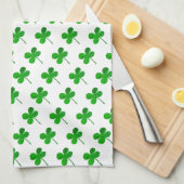 Good Luck Green Lucky 4 Leaves Shamrocks Clover Ki Theedoek (Quarter Fold)