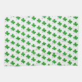 Good Luck Green Lucky 4 Leaves Shamrocks Clover Ki Theedoek (Horizontaal)