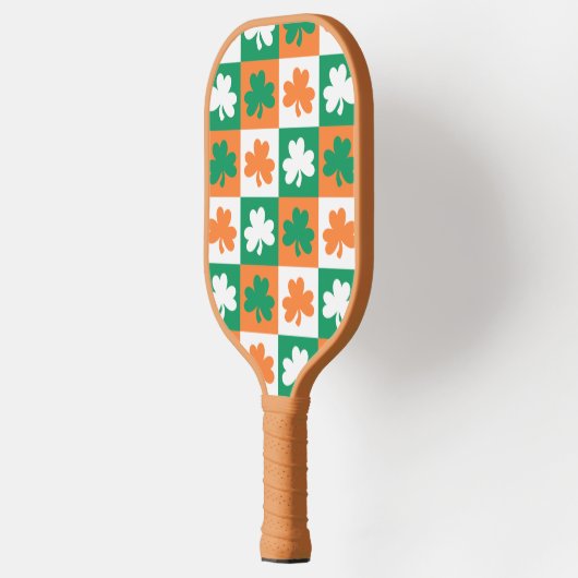Good Luck Green Oranje Ireland Patroon Checker Pickleball Paddle (Links)