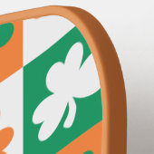 Good Luck Green Oranje Ireland Patroon Checker Pickleball Paddle (Links Detail)