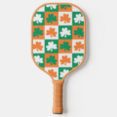 Good Luck Green Oranje Ireland Patroon Checker Pickleball Paddle (Achterkant)