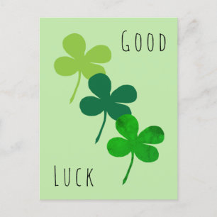 Good Luck Green Shamrock Clover Briefkaart