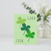 Good Luck Green Shamrock Clover Briefkaart (Staand voorkant)