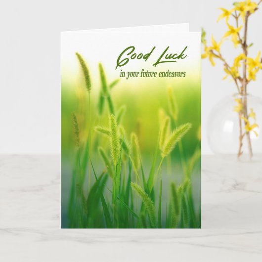 Good Luck Green Summer Grass Kaart (Gele Bloem)
