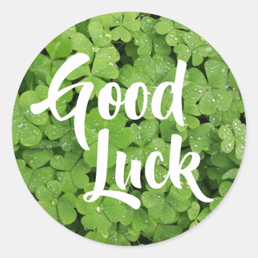 Good Luck groene shamrock stickers (Voorkant)