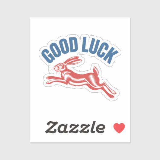 Good Luck Hare – Vintage Running Rabbit Design Sticker (Vel)