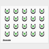 Good Luck Hoefijzer Cloverleaf - Shamrock Ronde Sticker (Vel)