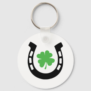 Good Luck Hoefijzer Cloverleaf - Shamrock Sleutelhanger