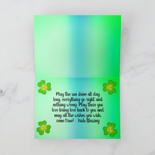 Good Luck Irish Strawberry Exam Study Wish Kaart (Binnen)