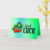 Good Luck Irish Strawberry Exam Study Wish Kaart (Gele Bloem)