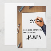 Good Luck Job Interview Cool Kaart (Voorkant / Achterkant)