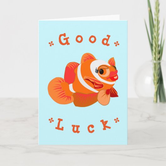 Good Luck Kaart met Gold Fish - Jouw tekst (Voorkant)