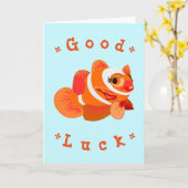 Good Luck Kaart met Gold Fish - Jouw tekst (Gele Bloem)