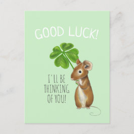 Good Luck Kaart, Sweet Mouse en Vier Leaf Clover Briefkaart