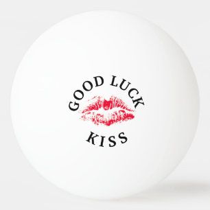 Good Luck Kiss Red Lips Valentijnsdag Pingpongbal