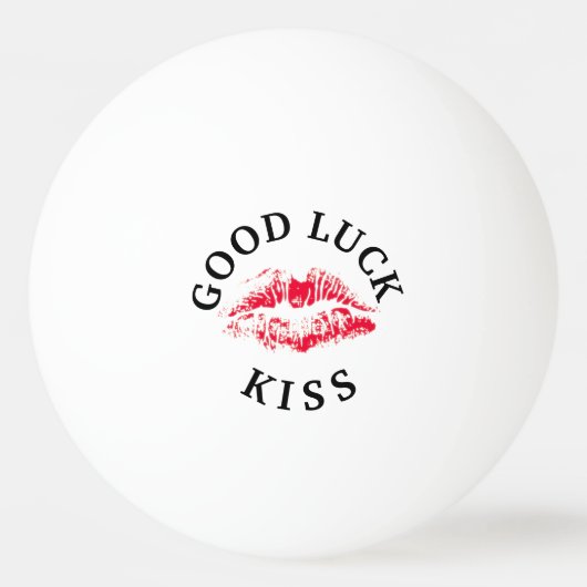 Good Luck Kiss Red Lips Valentijnsdag Pingpongbal (Voorkant)