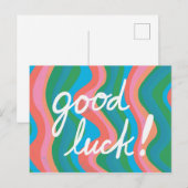 GOOD LUCK kleurrijke kool & vun stripes Briefkaart (Voorkant / Achterkant)