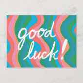 GOOD LUCK kleurrijke kool & vun stripes Briefkaart (Voorkant)