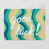 GOOD LUCK kleurrijke kool & vun stripes Briefkaart (Voorkant)