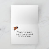 Good Luck Ladybug Floral Kaart (Binnen)