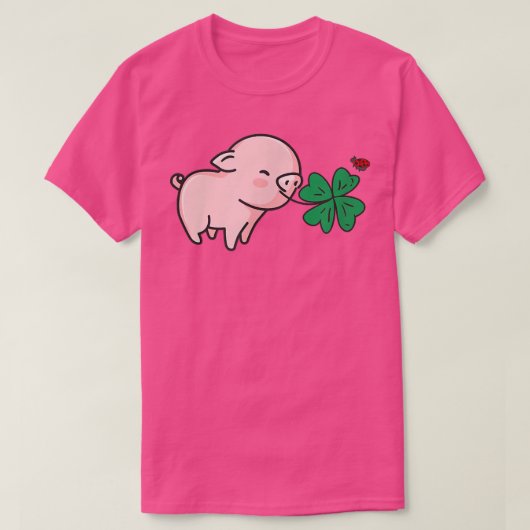 Good Luck - Lucky Charm Piglet Pig Ladybird Four-L T-shirt (Design voorkant)
