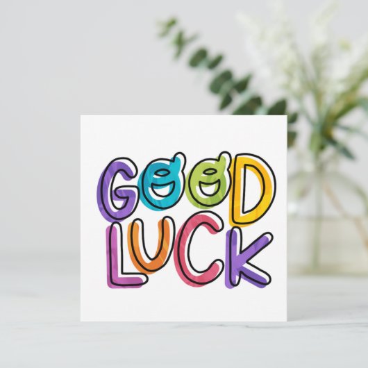 Good Luck Lucky Rainbow Color Wish Feestdagenkaart (Staand voorkant)