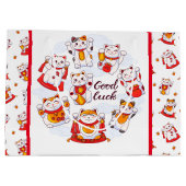 Good Luck Maneki Neko Cat Gift Bag Groot Cadeauzakje (Achterkant)