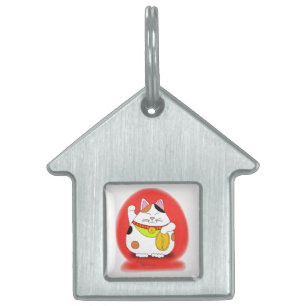 Good Luck Maneki Neko Huisdieren Naamplaatje