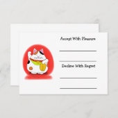 Good Luck Maneki Neko RSVP Kaartje (Voorkant / Achterkant)