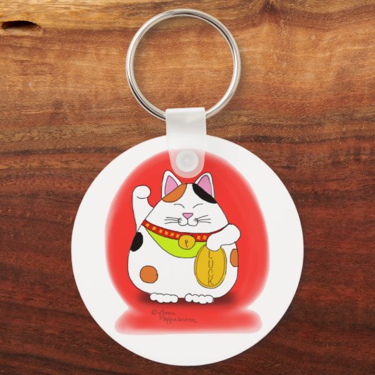 Good Luck Maneki Neko Sleutelhanger (Voorkant)