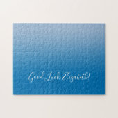 Good Luck Name Script op Blue Gradient Funny Legpuzzel (Horizontaal)