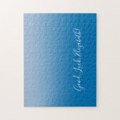 Good Luck Name Script op Blue Gradient Funny Legpuzzel (Verticaal)