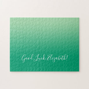 Good Luck Name Script op Green Gradient Funny Legpuzzel