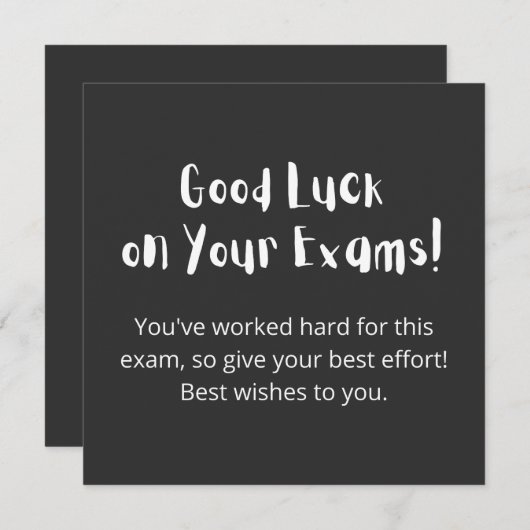 Good Luck on Your Exams. Kaart (Voorkant / Achterkant)