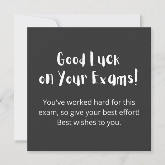 Good Luck on Your Exams. Kaart (Voorkant)
