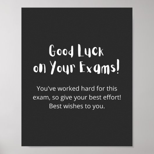 Good Luck on Your Exams. Poster (Voorkant)