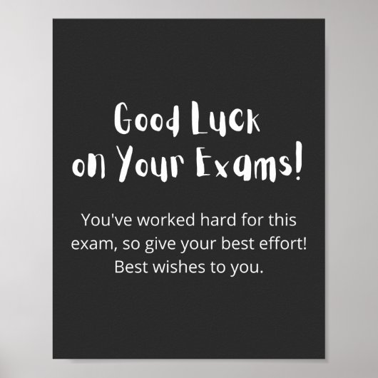 Good Luck on Your Exams. Poster (Voorkant)