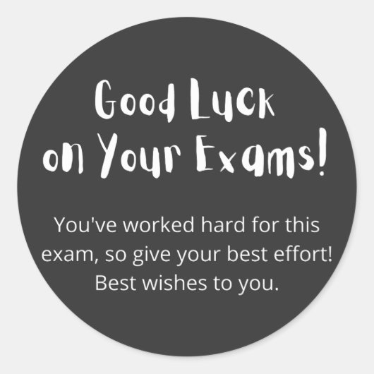 Good Luck on Your Exams. Ronde Sticker (Voorkant)