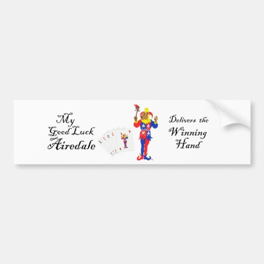 Good Luck Poker Airedale Terrier Bumpersticker (Voorkant)