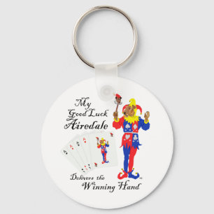 Good Luck Poker Airedale Terrier Sleutelhanger