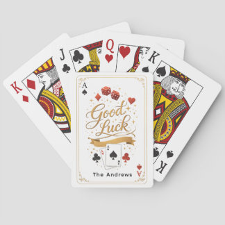 Good Luck Poker Card Design – Elegant Casino Typog Pokerkaarten