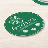 Good Luck Shamrock Bunco March Theme Ronde Kartonnen Onderzetter (Gebogen)