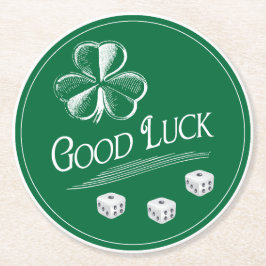 Good Luck Shamrock Bunco March Theme Ronde Kartonnen Onderzetter