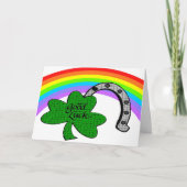 Good Luck Shamrock, Rainbow en Hoefijzer Kaart (Voorkant)