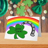 Good Luck Shamrock, Rainbow en Hoefijzer Kaart