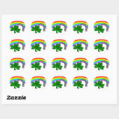 Good Luck Shamrock, Rainbow en Hoefijzer Ronde Sticker (Vel)