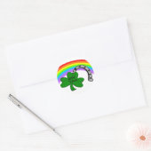 Good Luck Shamrock, Rainbow en Hoefijzer Ronde Sticker (Envelop)